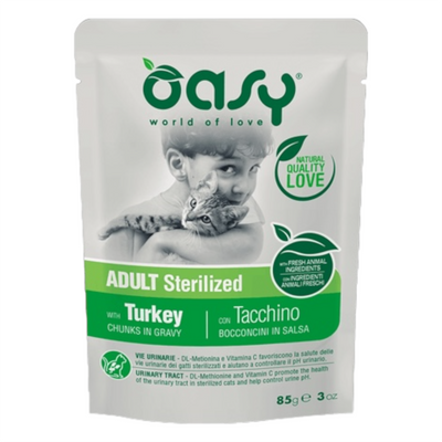 OASY Gatto Sterilised Bocconcini in Salsa al Tacchino 85gr