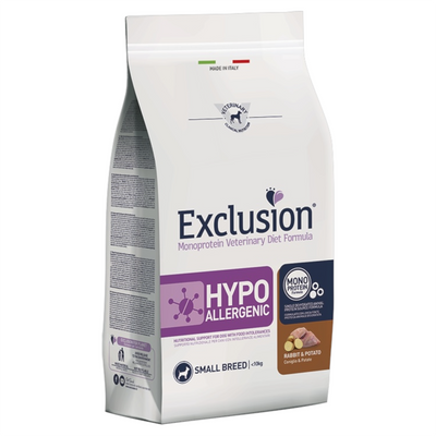 EXCLUSION Cane Hypoallergenic Small Adult Coniglio e Patate 2Kg