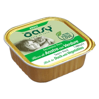 OASY Gatto Adult Patè di Anatra con Verdure 100Gr