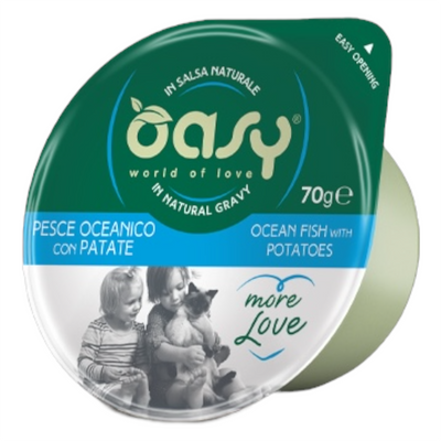 OASY Cat Cup Pesce Oceanico con Patate 24x70Gr