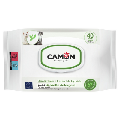 CAMON Salviette Detergenti LEIS con Olio di Neem e Lavandula Hybrida 40pz
