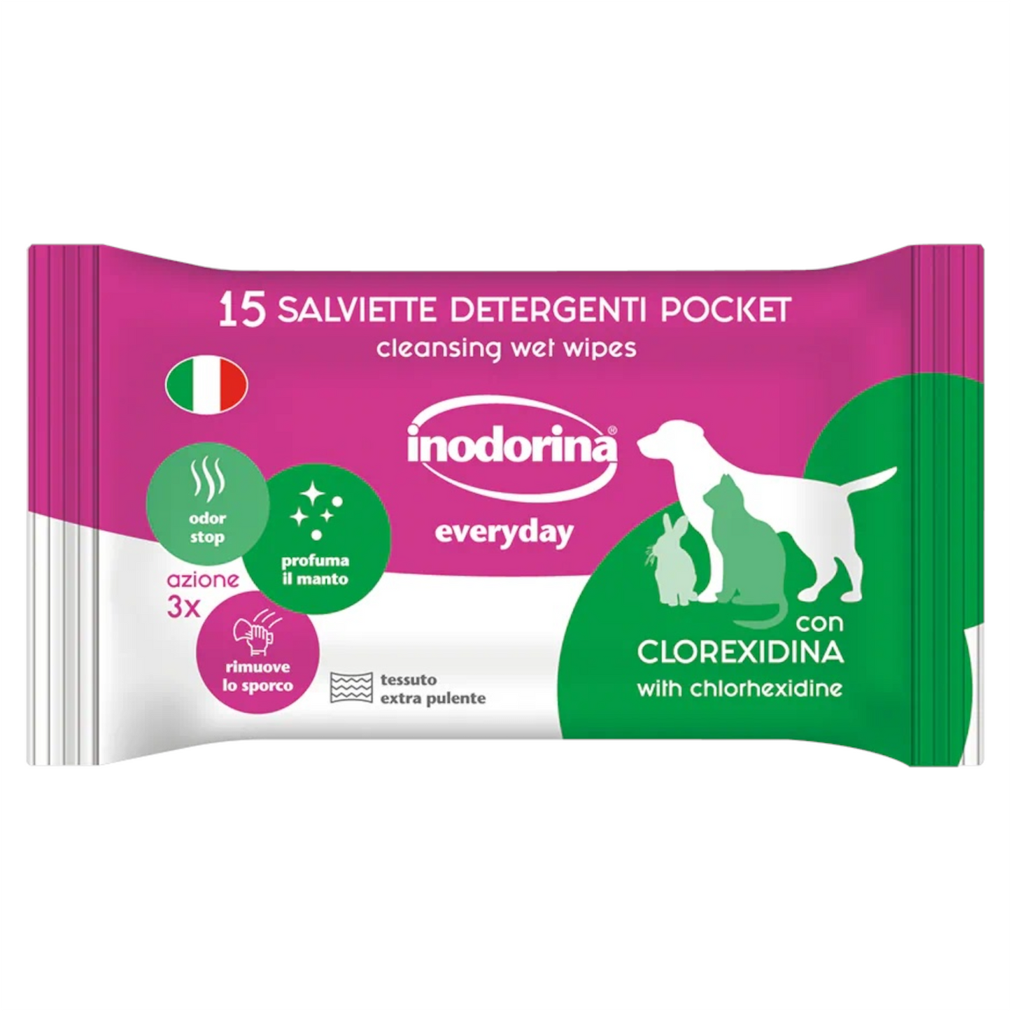 INODORINA Salviette Pocket Clorexidina 15pz