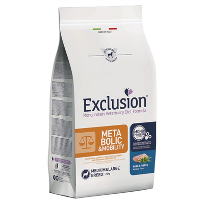 EXCLUSION Cane Metabolic & Mobility Medium&Large Maiale e Fibre 2Kg