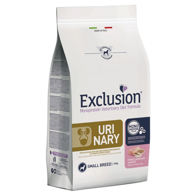 EXCLUSION Cane Urinary Small Maiale, Sorgo e Riso 2Kg