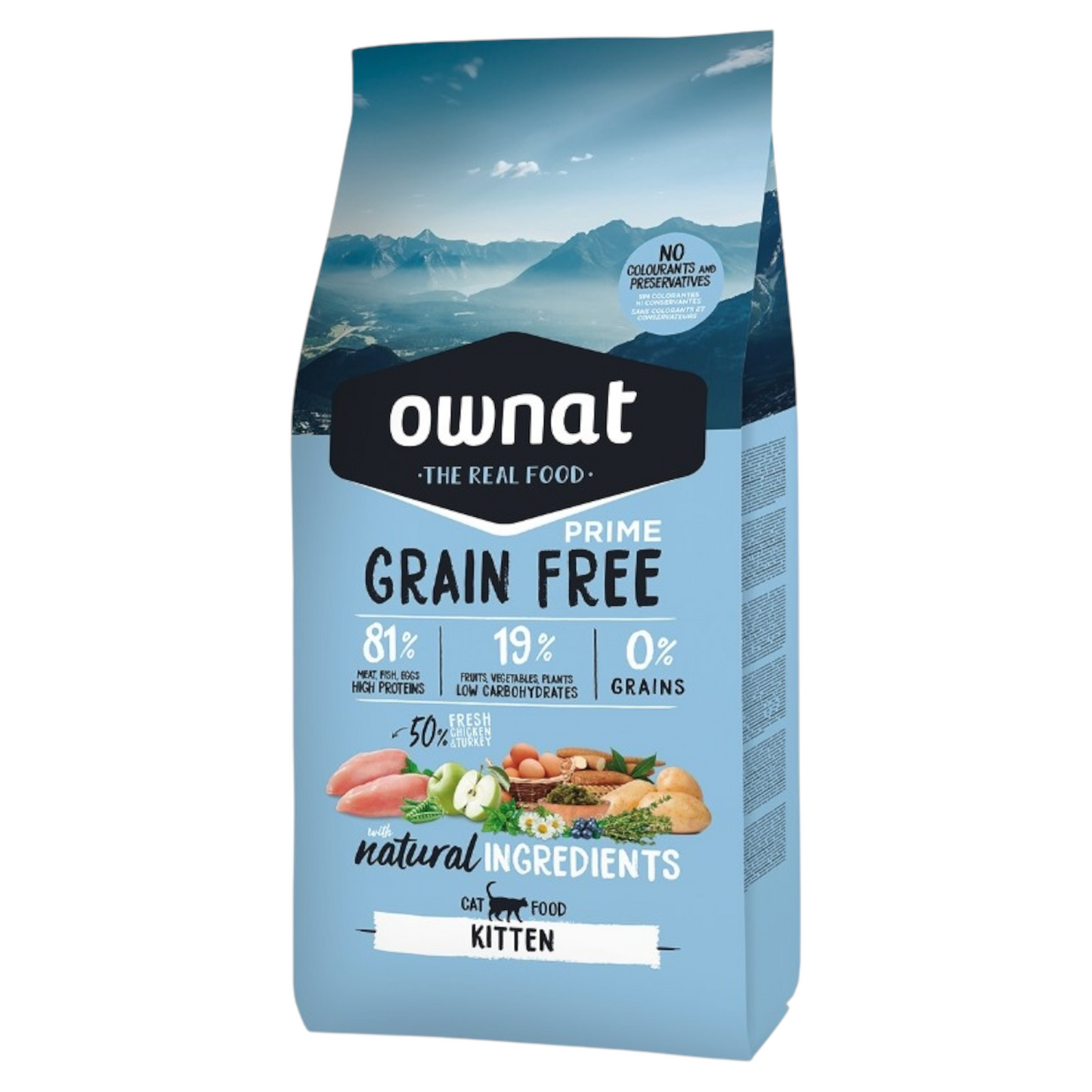 OWNAT Prime Gatto Kitten Grain Free Pollo e Tacchino 3Kg