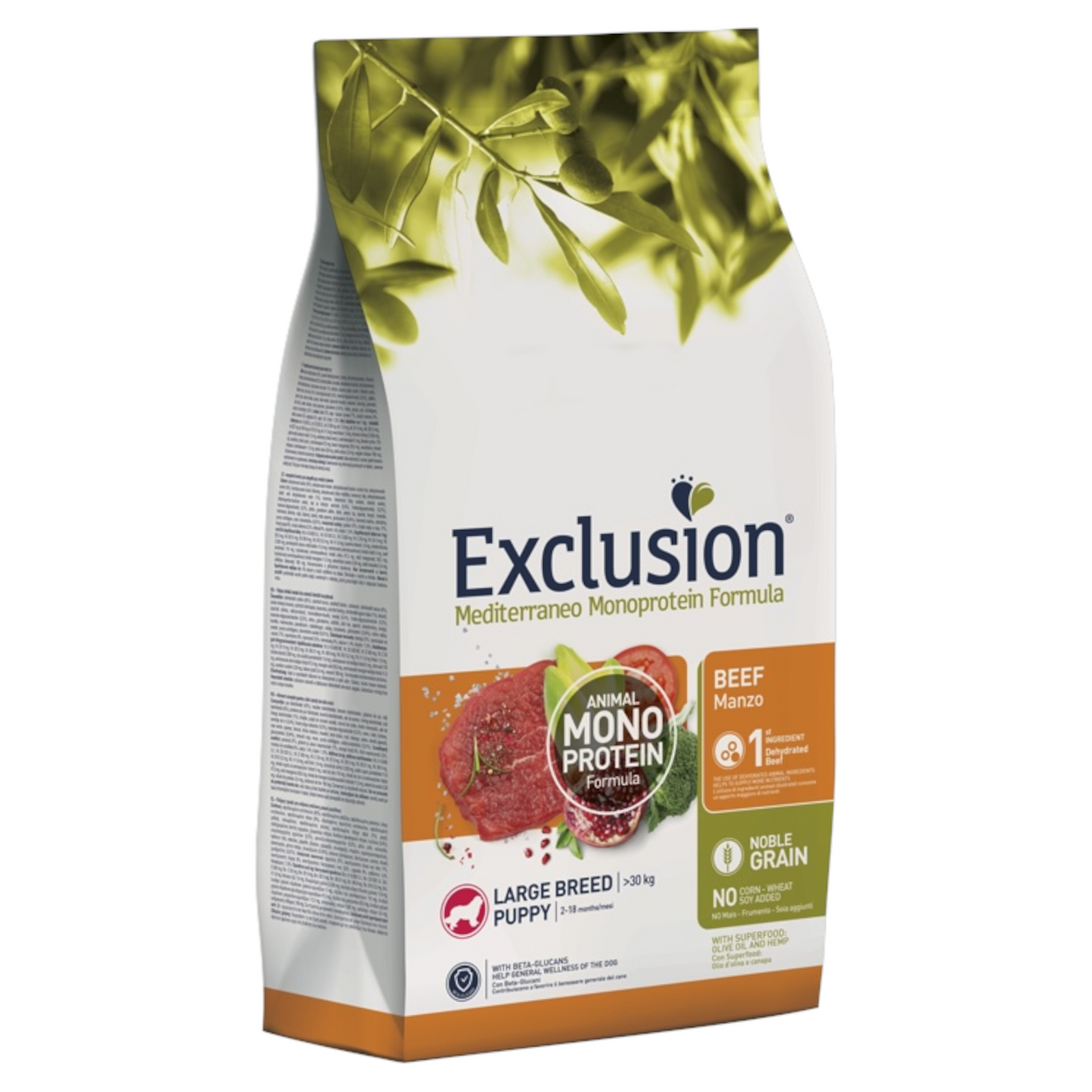 EXCLUSION Cane Mediterraneo Large Puppy Manzo 12Kg