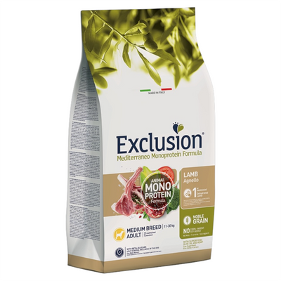 EXCLUSION Cane Mediterraneo Medium Adult Agnello 3Kg