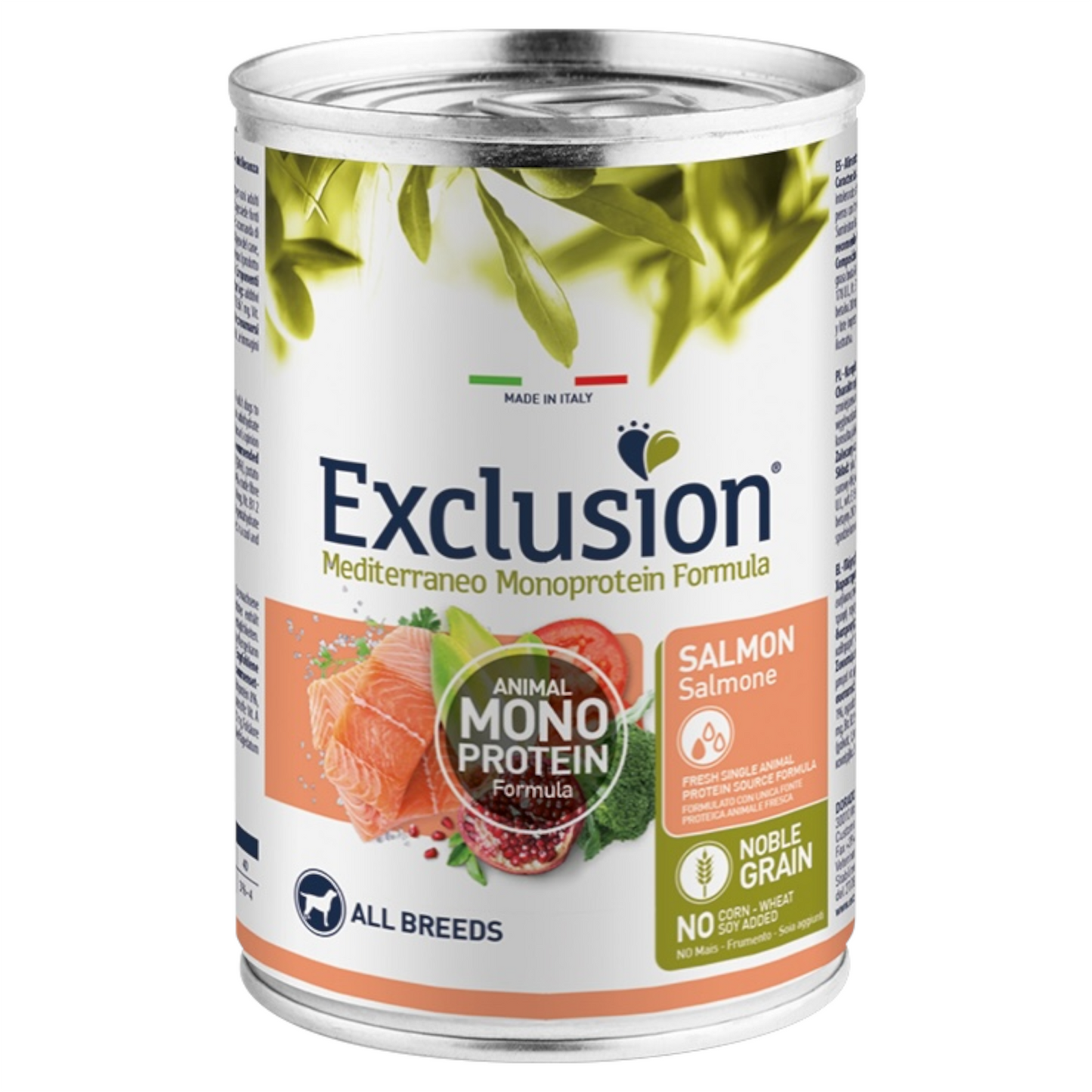 EXCLUSION Cane Mediterraneo Monoproteico All Breeds Salmone 400gr