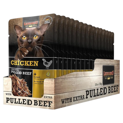 LEONARDO Pollo + Extra Pulled Beef 70gr (Pack 16pz)