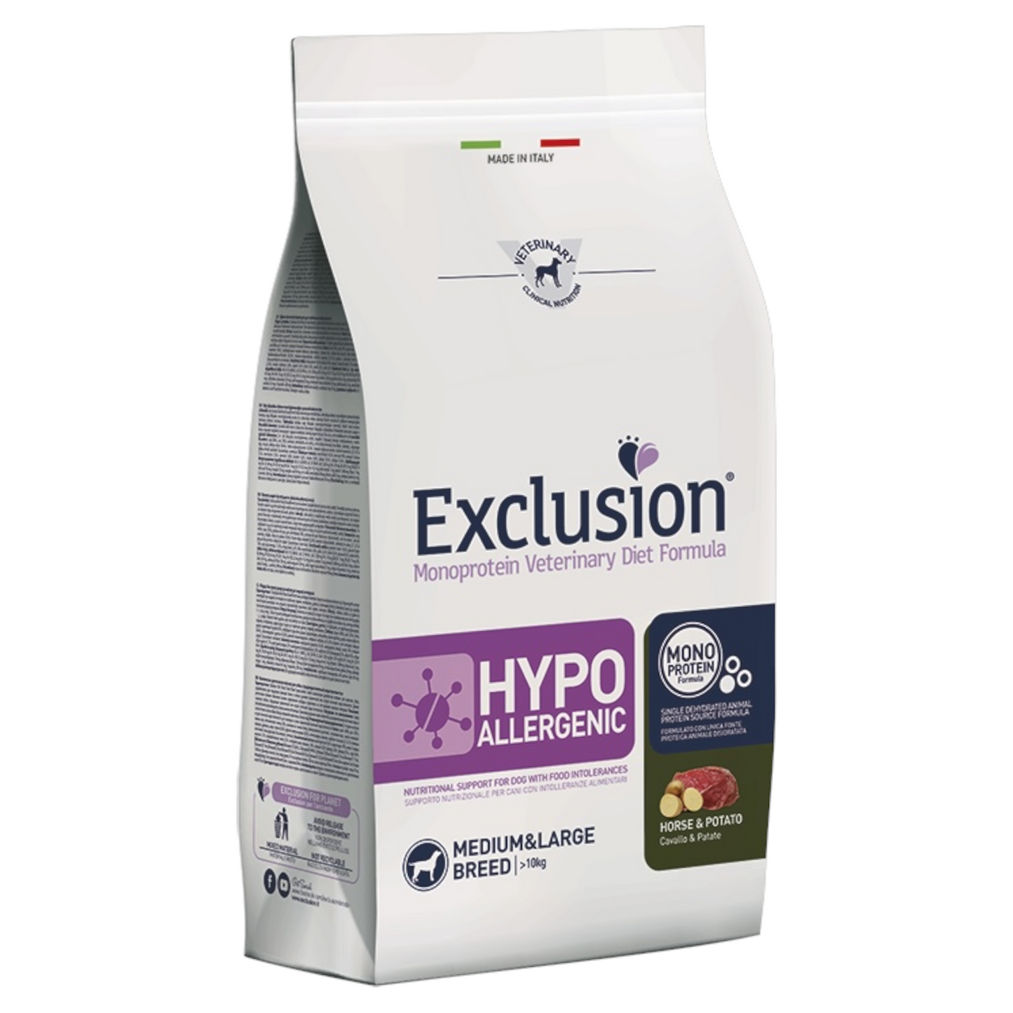 EXCLUSION Cane Hypoallergenic Medium&Large Cavallo e Patate 12Kg