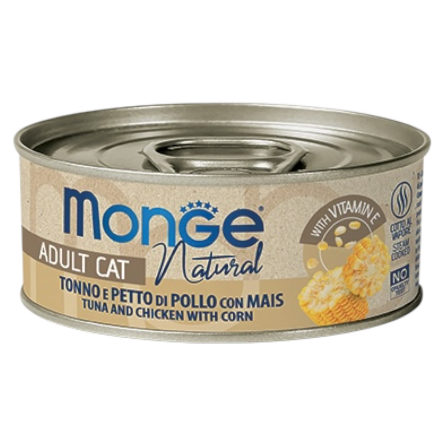 MONGE Gatto Natural Tonno con Pollo e Mais 80gr