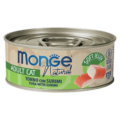 MONGE Gatto Natural Soft Jelly Tonno con Surimi 80gr
