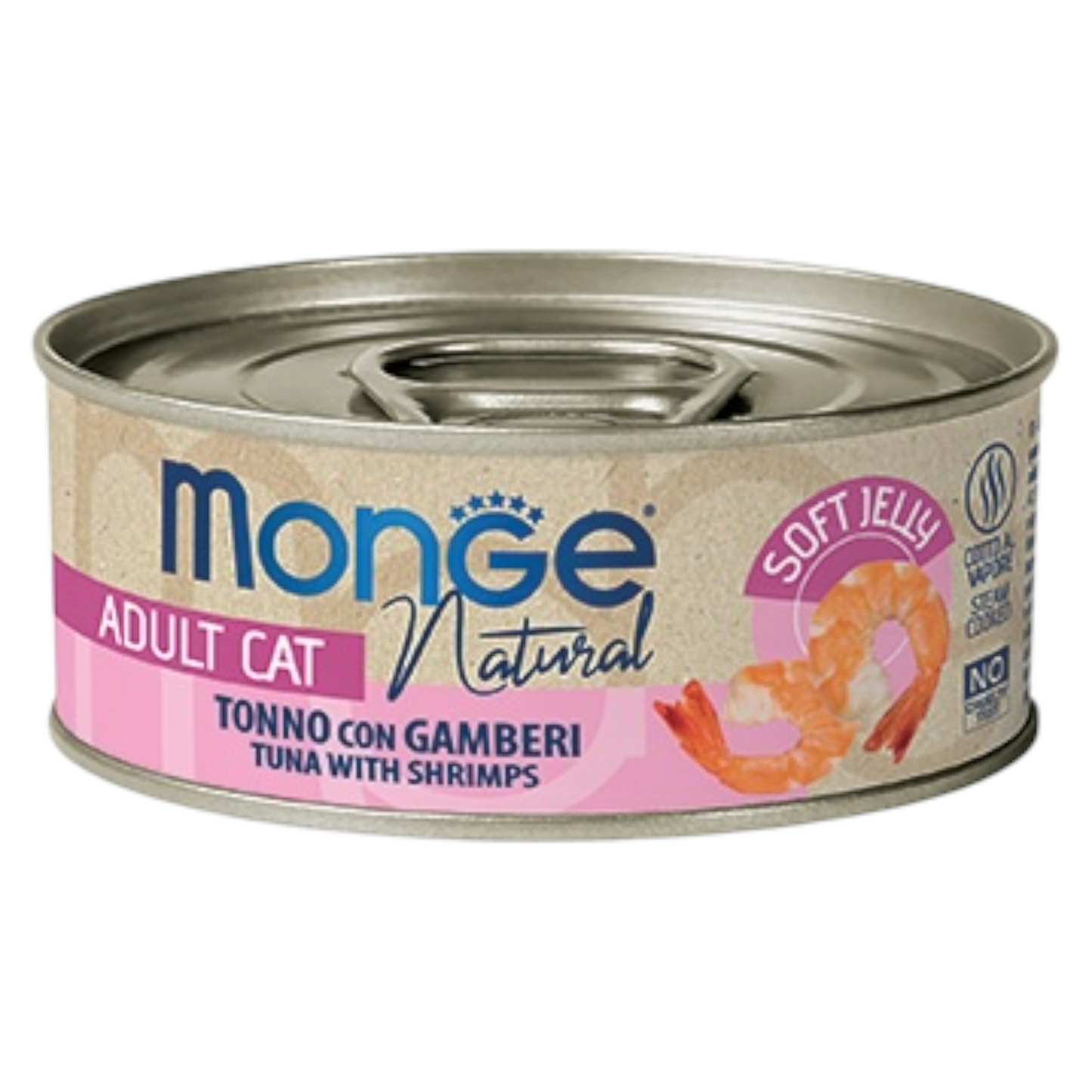 MONGE Gatto Natural Soft Jelly Tonno con Gamberi 80gr