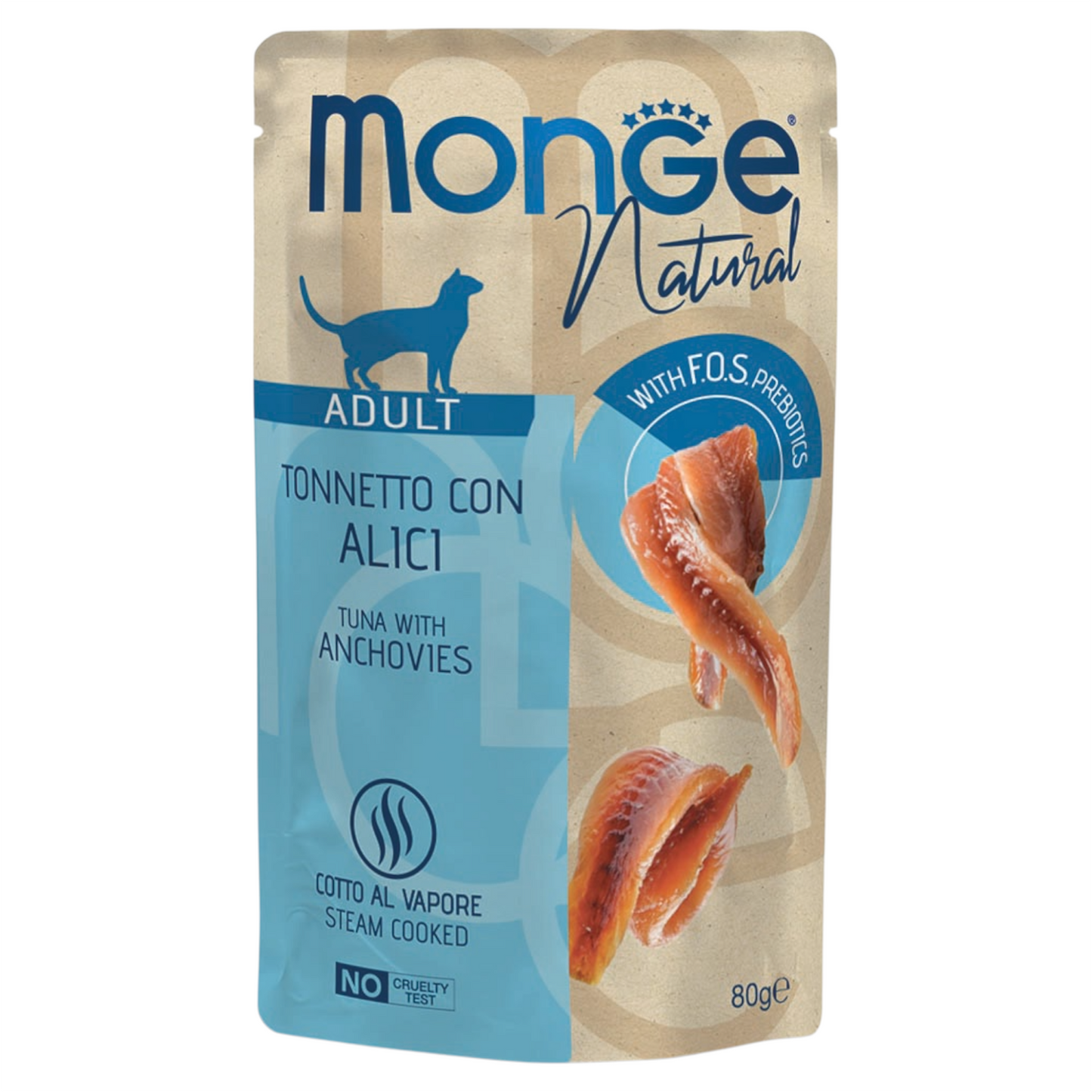 MONGE Gatto Natural Bustina Tonno con Alici 80gr