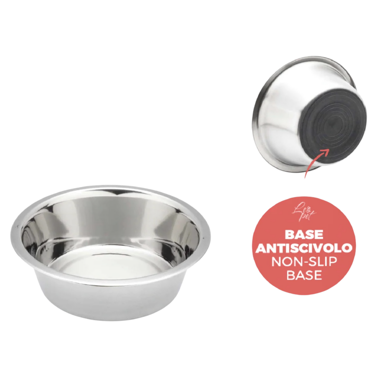 LEOPET Ciotola Standard Inox Antiscivolo