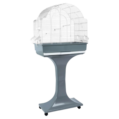 LEOPET Gabbia per Uccelli Chiara Bianca con Stand