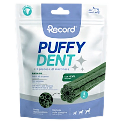 RECORD Snack Cane Puffy Dent Menta 7pz