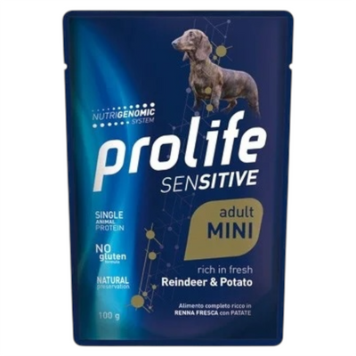 PROLIFE Cane Mini Adult GF Renna e Patate 10x100gr