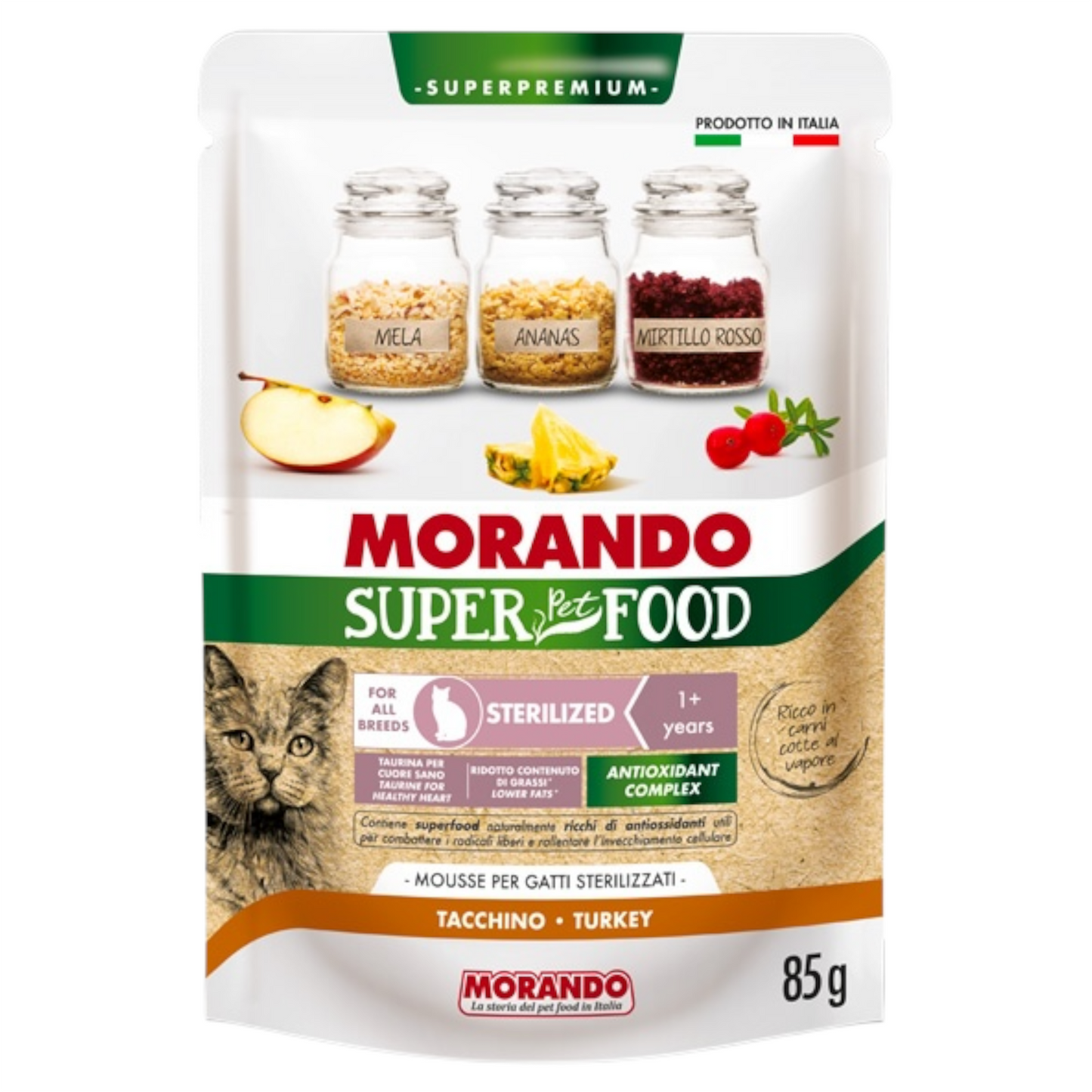 MORANDO Gatto Superfood Sterilised Mousse Tacchino 85gr