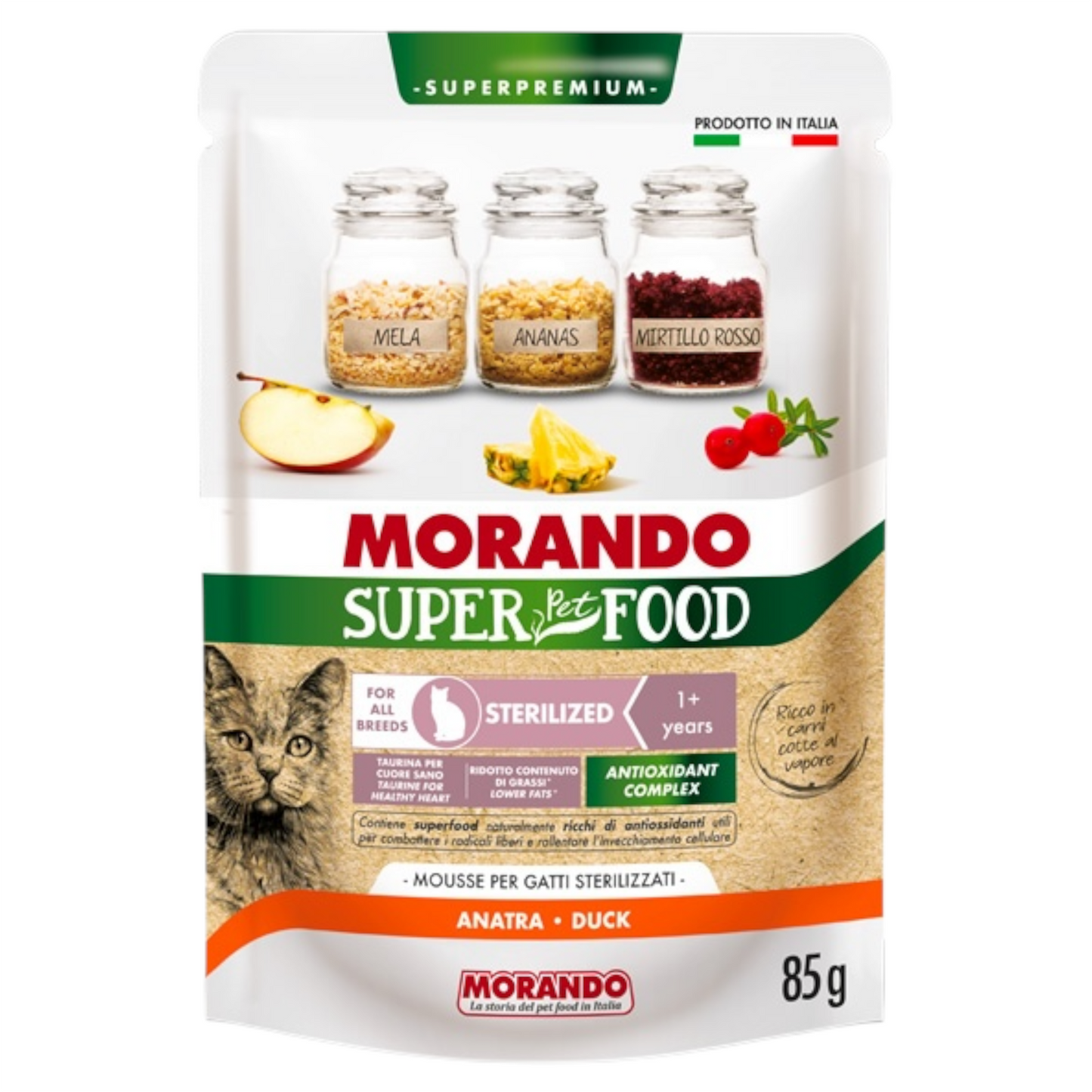 MORANDO Gatto Superfood Sterilised Mousse Anatra 85gr