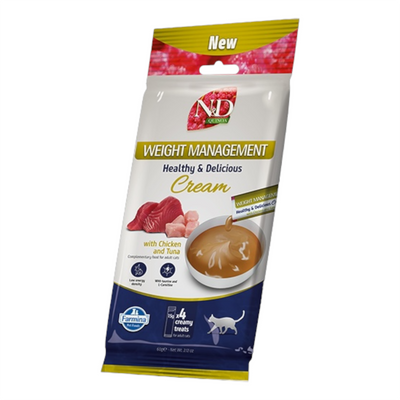 FARMINA N&D Gatto Snack Cream Weight Pollo e Tonno 4x15gr