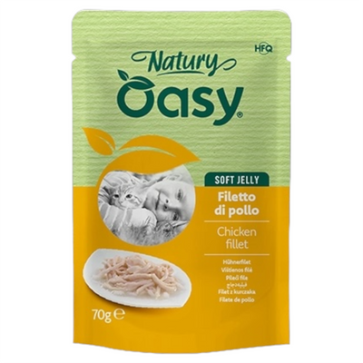 OASY Gatto Natury Soft Jelly Filetti di Pollo 70gr