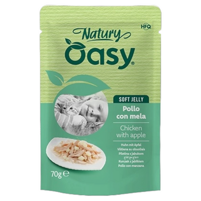 OASY Gatto Natury Soft Jelly Pollo con Mela 70gr
