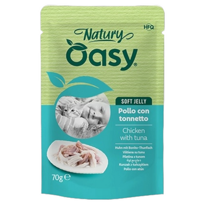 OASY Gatto Natury Soft Jelly Pollo con Tonnetto 70gr