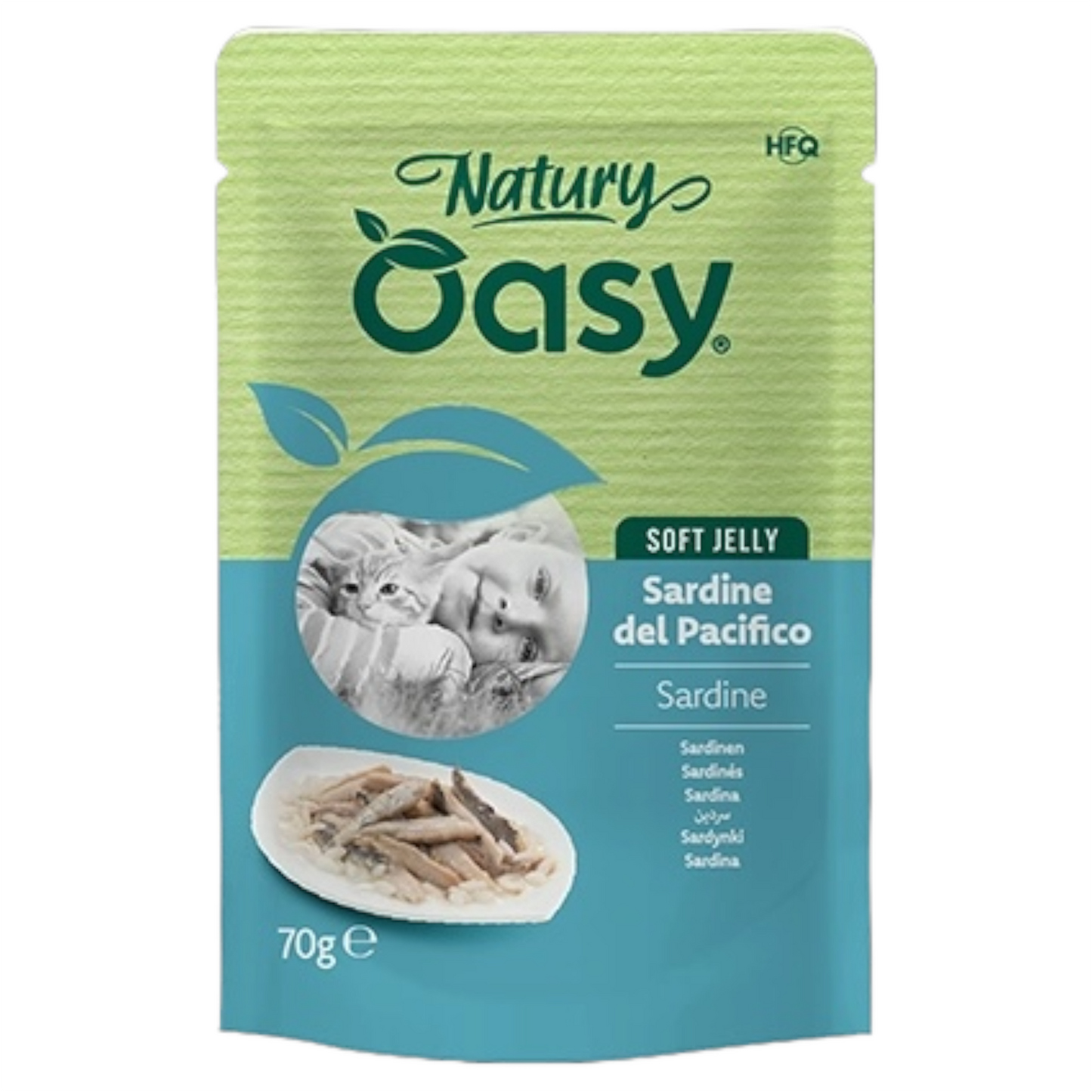 OASY Gatto Natury Soft Jelly Sardine del Pacifico 70gr