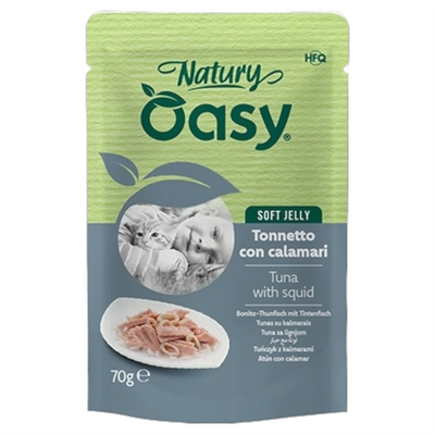 OASY Gatto Natury Soft Jelly Tonnetto con Calamari 70gr