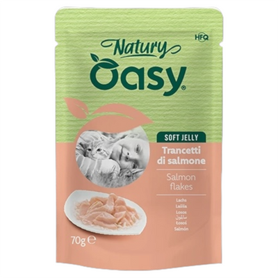OASY Gatto Natury Soft Jelly Trancetti di Salmone 70gr