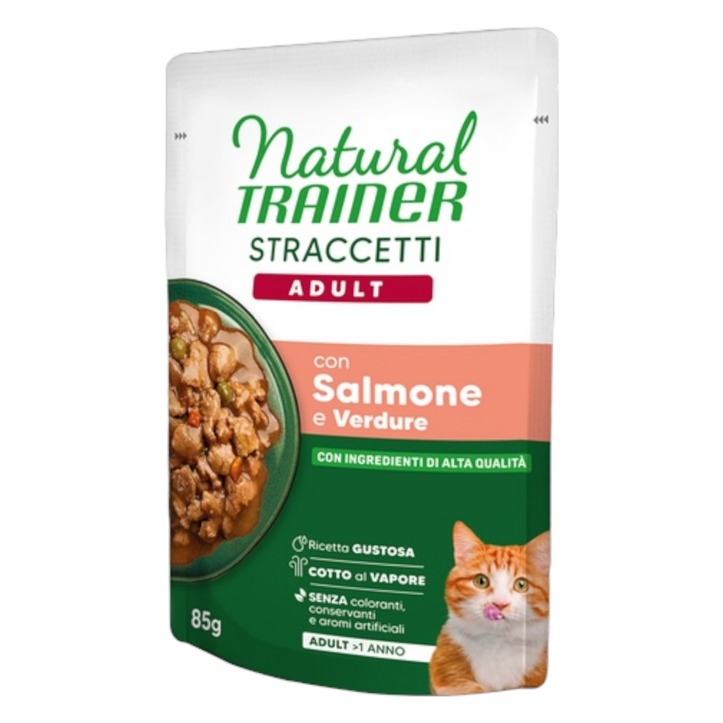 TRAINER Gatto Straccetti con Salmone e Verdure 85gr