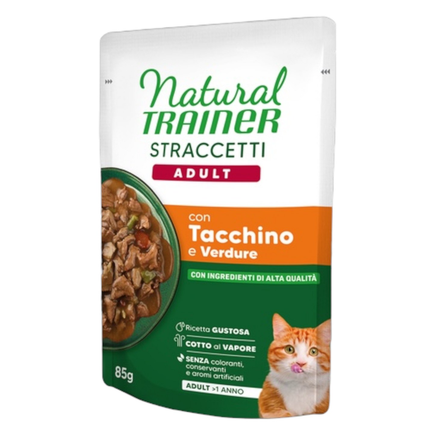 TRAINER Gatto Straccetti con Tacchino e Verdure 85gr
