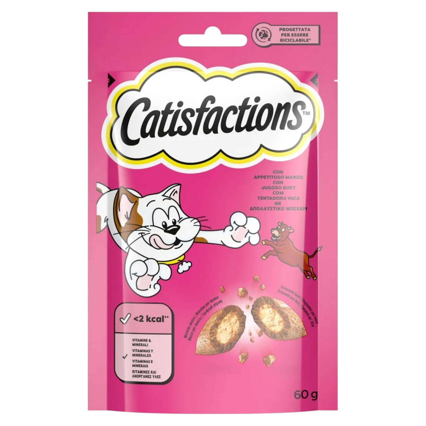 CATISFACTIONS Crunchy al Manzo 60gr