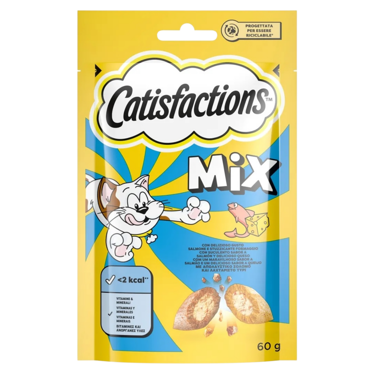 CATISFACTIONS Crunchy Mix al Salmone e Formaggio 60gr