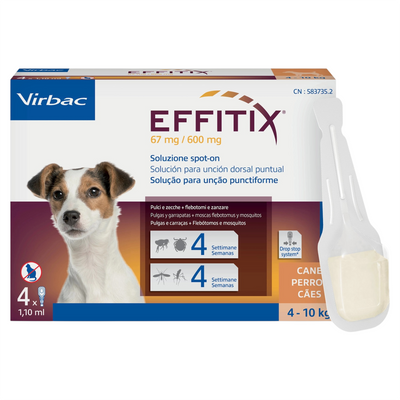 VIRBAC Cane Effitix Small 4-10Kg (4 Pipette)