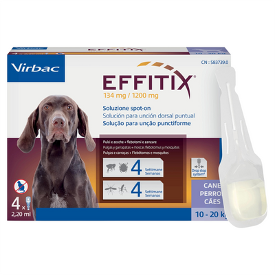VIRBAC Cane Effitix Medium 10-20Kg (4 Pipette)
