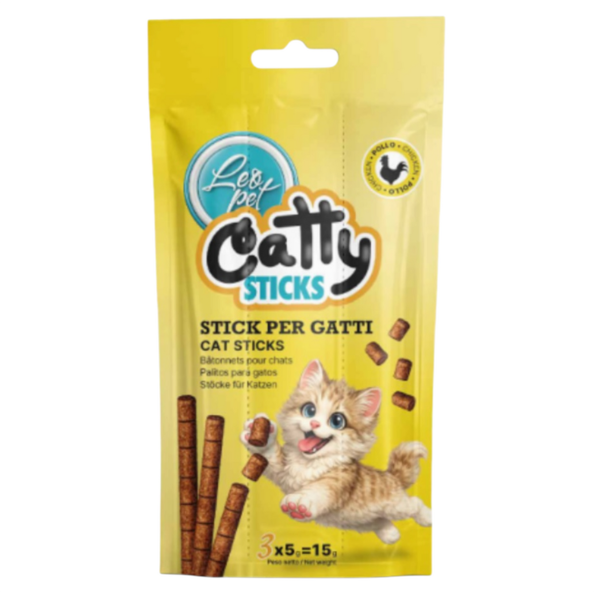 LEOPET Catty Sticks Pollo e Fegato 3x5gr