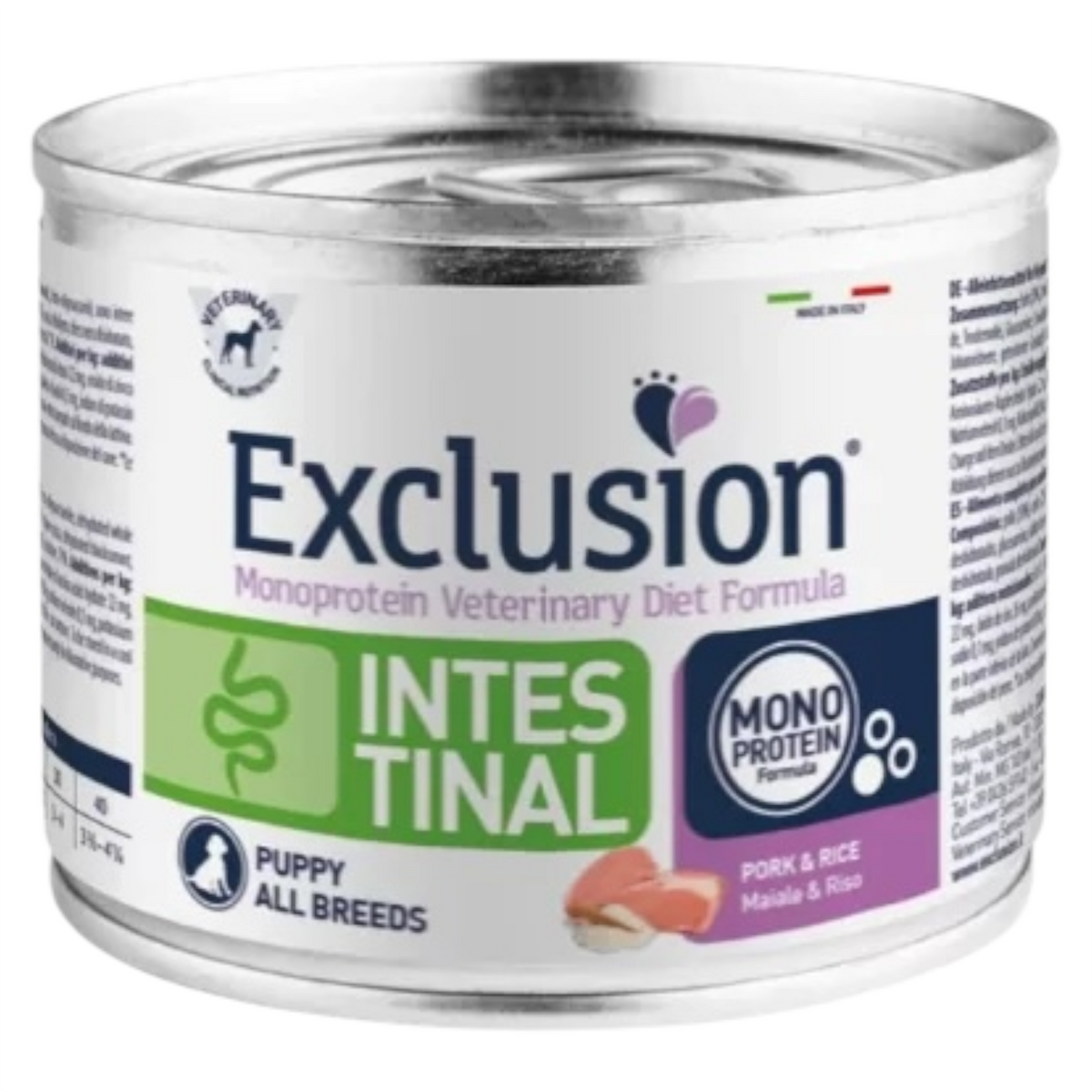 EXCLUSION Cane Intestinal Puppy Maiale e Riso 200gr