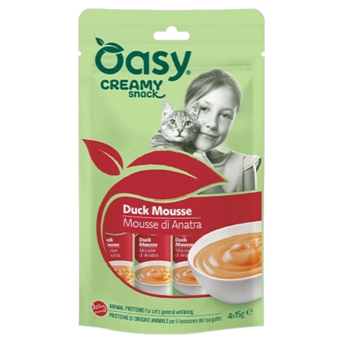 OASY Snack Gatto Creamy Mousse di Anatra 4X15gr