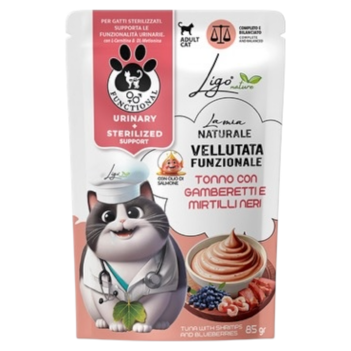 LIGO Vellutata Urinary Sterilised Tonno con Gamberetti e Mirtilli Neri 85gr