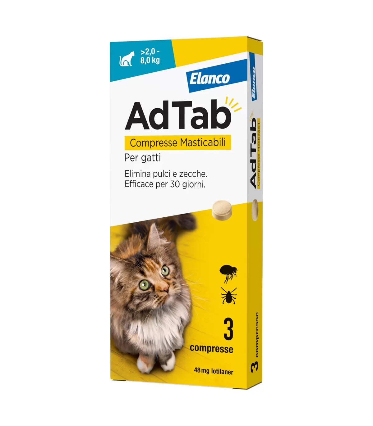 ELANCO AdTab Gatti 2Kg / 8Kg - 3 cpr (48mg)