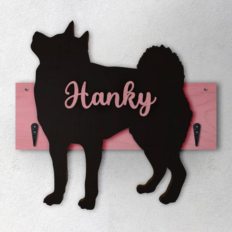 Shiba Inu - Porta guinzaglio e/o chiavi personalizzato con il nome del tuo cane