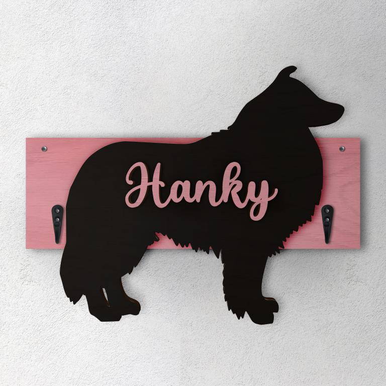 Pastore Scozzese - Porta guinzaglio e/o chiavi personalizzato con il nome del tuo cane