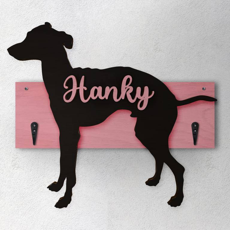 Levriero - Porta guinzaglio e/o chiavi personalizzato con il nome del tuo cane