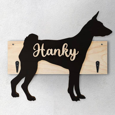 Basenji - Porta guinzaglio e/o chiavi personalizzato con il nome del tuo cane