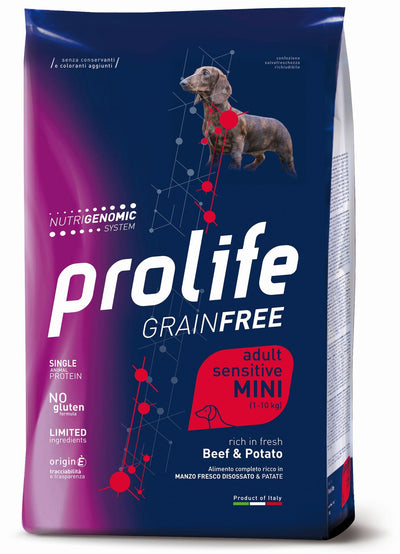 PROLIFE Cane Grain Free Adult Sensitive Beef & Potato Mini 2Kg