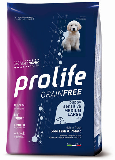 PROLIFE Cane Grain Free Puppy Sensitive Sole Fish & Potato Medium/Large 2,5Kg