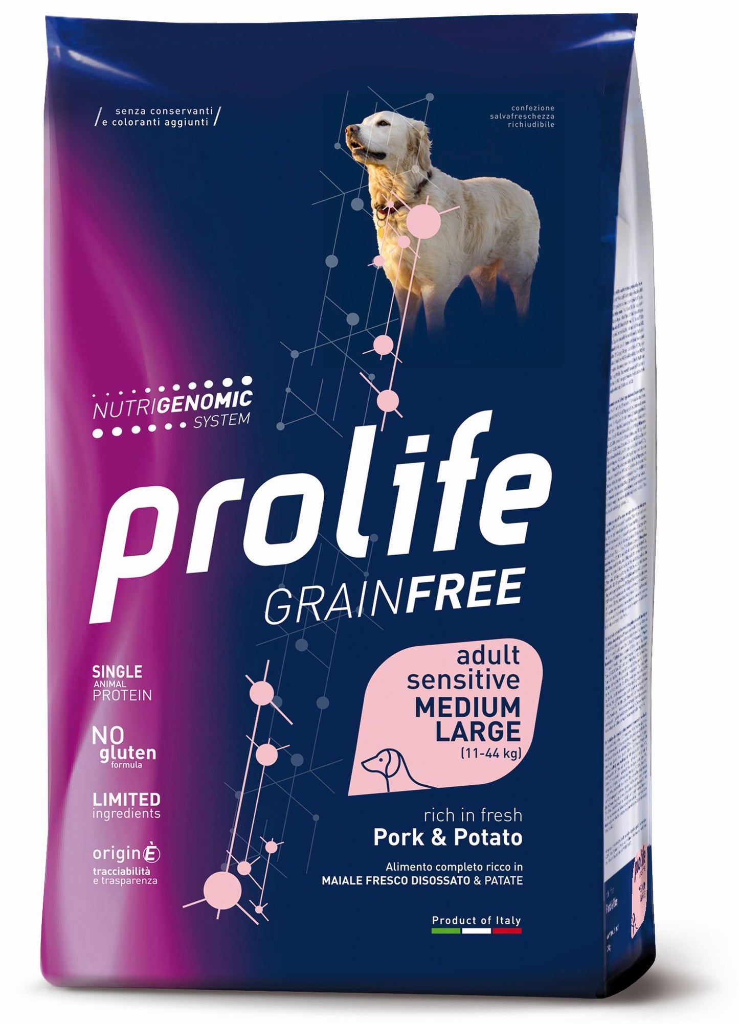 PROLIFE Cane Grain Free Adult Sensitive Pork & Potato Medium/Large 2,5Kg