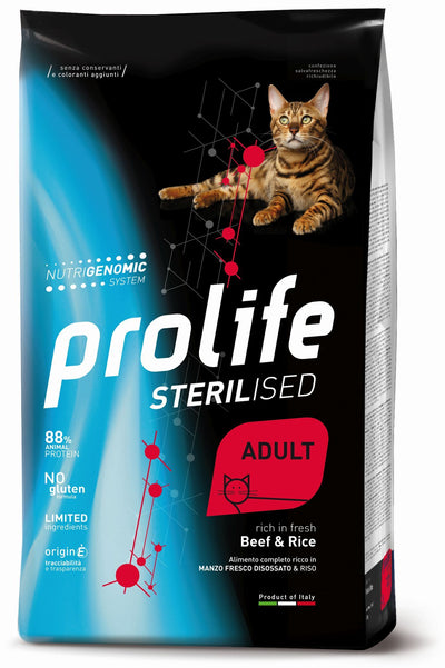 PROLIFE Gatto Sterilised Adult Beef & Rice 1,5Kg